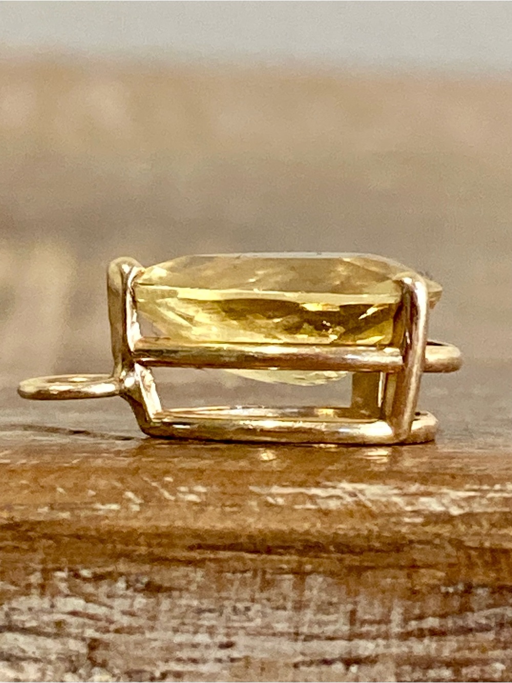 14K Gold Pendant with Yellow Pear-Cut Stone - Picture 9 of 17